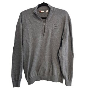 Clique Mens Gray 100% Cotton Quarter Zip NOA Logo Pullover Sweater Medium